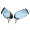 Universal Style Carbon Fiber Auto Rear View Mirror , Car Side Mirror With Blue Lens Metal Bracket