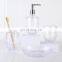 Simple design clear plastic 4piece bathroom accessories set