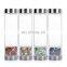 Amazon Sales Filter Water Bottle Stainless Steel Rose Gold Plated Natural Rose Quartz Healing Crystal Infused Glass Water Bottle