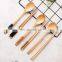 Organic Wooden Cutlery Set Travel Bamboo Wooden Cutlery Set with Carry Bag