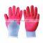 Cotton Polyester Latex Coated Safety Gloves Knitted Crinkled Hand Work Gloves