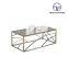 Tiptop Premium Quality Laser Cutting Center Table In Stainless Steel With Black Glass Top And Golden Finished For indoors