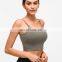 Wholesale Custom Logo Women's Gym Crop Top Tanks Camis Fashion Hot Fitness Workout Built In Bra Short Style Sports Yoga Wear