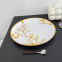 13 inches Factory Customized White Plastic Floral Design Party Plates With Gold Rim