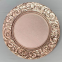 13inches Vintage Elegant Dinner Under Plate Shiny Retro Flower Edge Plastic Rose Gold Table Charger Plates for Wedding