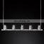 Modern Pauillac Fabric Shade linear industrial black metal glass shade chandelier suitable for ceiling hanging lighting