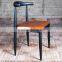 Simple Fashion Leisure American Country Vintage Wrought Iron Home Wooden Restaurant Chair