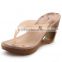 2014 high heels fashion ladies flip flops wedge Roma slippers pvc jelly shoes fashion lady shoes