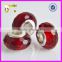Factory Price Heart Charm 925 Sterling Silver Murano Glass Beads