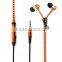 2015 Top quality cheap SM-SK526 zipper earphone for promotional