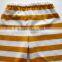 Girls Mustard Yellow and Ivory Striped Ruffle Pants - Toddler Ruffle Pants - Knit Ruffle Pants