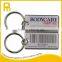 Rectangular custom metal printing logo key tags with 30 mm keyrings