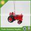 Polyresin hanging tractor xmas ornaments custom