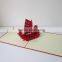 Red Boat 3d Pop up Greeting Card