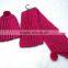 Wholesale Knitted Women Red Winter Hat and Scarf Sets