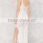 OEM Service Adjustable Straps Summer Women White Crochet Midi Dresses