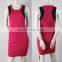 OEM fashion contrast color mesh arm mini womens clothing dresses