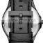 FS FLOWER - Classical Men Watch Black Case Leather Watch Strap Quartz Stainless Steel Back Watch