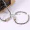 Hot! wholesale classical style micr-setting cz diamonds silver titanium chain charm jewelry set