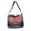 Embroidery shoulder bag canvas women handbag cheap lady bag embroidery bag with bells