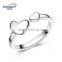 Double hearts 925 sterling silver ring simple silver rings models