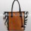 SAHARA #626 zebra printed synthetic leather handbag calf leather look fabric tote bag shoulder bags for ladies