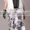 Pretty Steps 2016 Autumn Women Female Black Flower Print Chiffon Loose Casual Length Pants