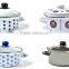 High Quality 16/18/20/22/24cm Straight Colorful Polka Dots Enamel Casserole With Glass Lid