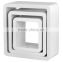 Kawachi 3 Shelves Square Wooden Rounded Floating Cube Wall Storage Shelves White