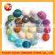 Colorful unpolished flat natural river pebbles stone