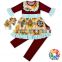 Baby Girl Clothes With White Dot Printing Ruffle Design Shirt And Pants Polyester Wholesale Baby Clothes Sets