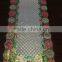PVC lace place mats vinyl lace tablemat golden with print