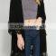 Plain Womens Cardigan 3/4 SLEEVE OPEN lace fabric CARDIGAN WITH LACE HEMLINE