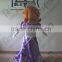 Purple dress girl cartoon mascot costume