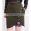 Customized Lady's Apparel Floral Lace High-rise Stretch-cotton-canvas Mini Skirt(DQM001S)