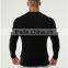 95% Cotton 5% Elastane Mens Raglan Long Sleeve Fitness T Shirt Heather Grey Tapered Workout T-Shirt Black Gym Fitted Muscle Tee