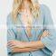 2017 OEM Ladies Common Clothing Lightweight Slouchy Cotton Blouse