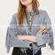 Lapel collar fringed short coat womens faux suede tassel bomber jacket