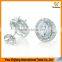 Double Row Diamond Oval Zircon Platinum Plating Earrings