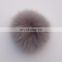 Top quality round fox fur pom pom with elastic for gilrs fashion