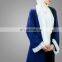 New Style Fashionable OEM Muslim Women Long Overcoat Navy Blue Open Front Abaya Kimono Ethnic Lace Cardigan