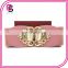 whlolesale newest trendy elastic woman extra wide belt with diamond for summer dress