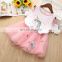 Unicorn Girls Dress 2pc Clothes Set Baby Toddler Outfits Summer T- Shirt Children Kid Dresses for Girl 3 Years Party Dress