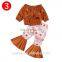 Wholesale of the latest children's boutique long sleeves deep red autumn and winter suits