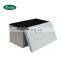White PVC fabric comfortable soft storage ottoman fashion  bench for living room