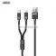 Remax 2.4A Cell Phone Accessories 2 in1 data Cables, 1M TPE Zinc Alloy USB to Type C lighnting