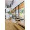 High Quality Indoor Glass-Wood Black Walnut Straight Staircases