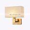 Indoor Bedroom Industrial Bedside Modern Cloth Lampshade Wall Lamp Indoor Household Gold Wall Light