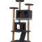 Low moq Wooden cat samples scrather tree cat tree tower triangle protection round toy ramp price