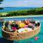 High Quality PE Heart Rattan Floating Pool Tray Hotel Water Floating Breakfast Serving Tray
